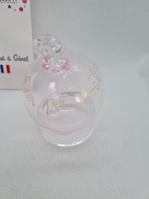 Boule de Noël personnalisable rose
