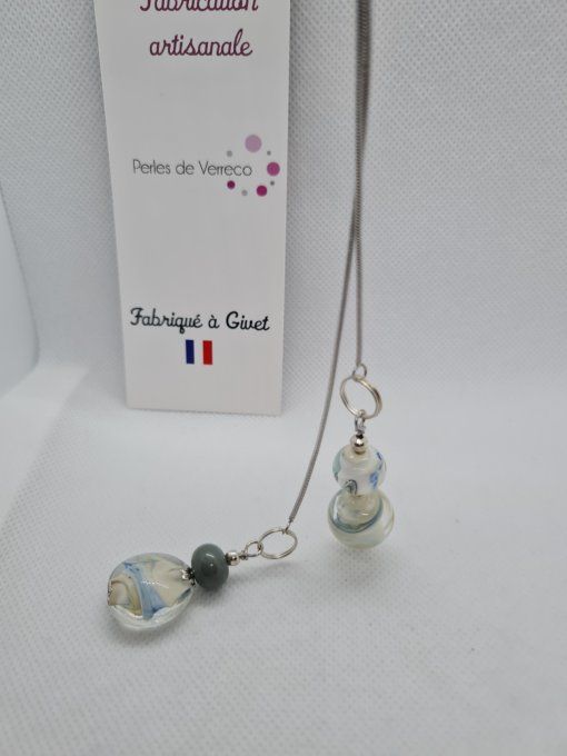 Grand collier en maille serpent 80 cm réglable