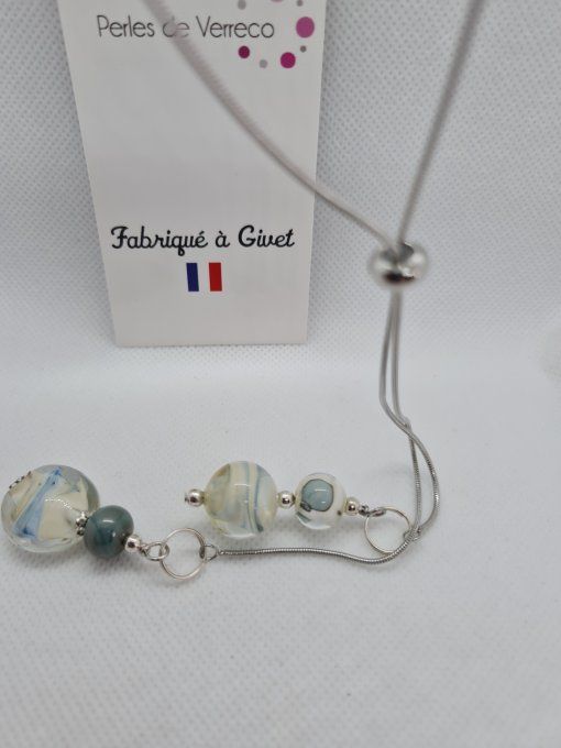 Grand collier en maille serpent 80 cm réglable