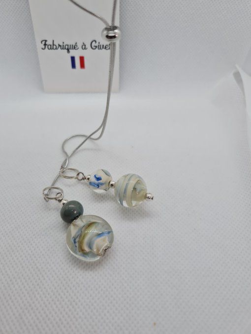 Grand collier en maille serpent 80 cm réglable