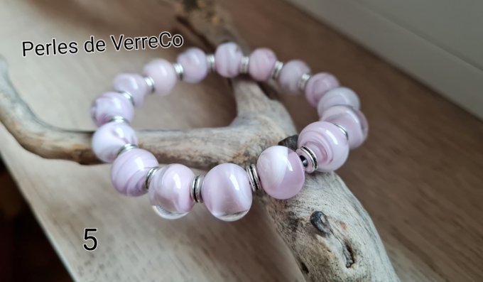 Bracelet élastique 16 perles en verre