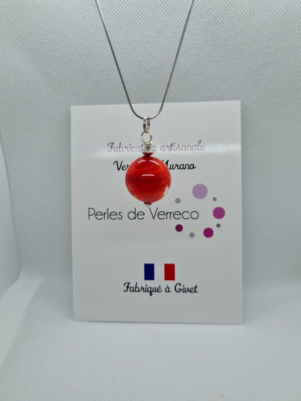 Collier grosse perle rouge